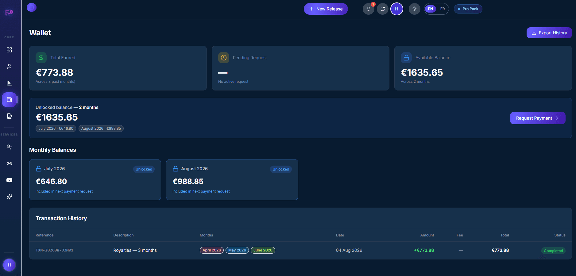 Wallet & payouts